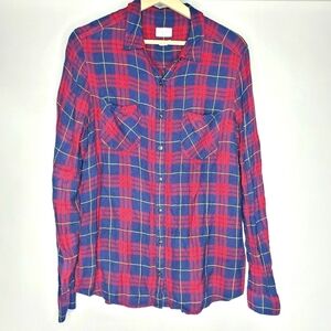 Caslon Medium Plaid Shirt Rayon